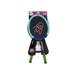 Set of 2 Badminton Rackets Blue Badminton Shuttlecocks